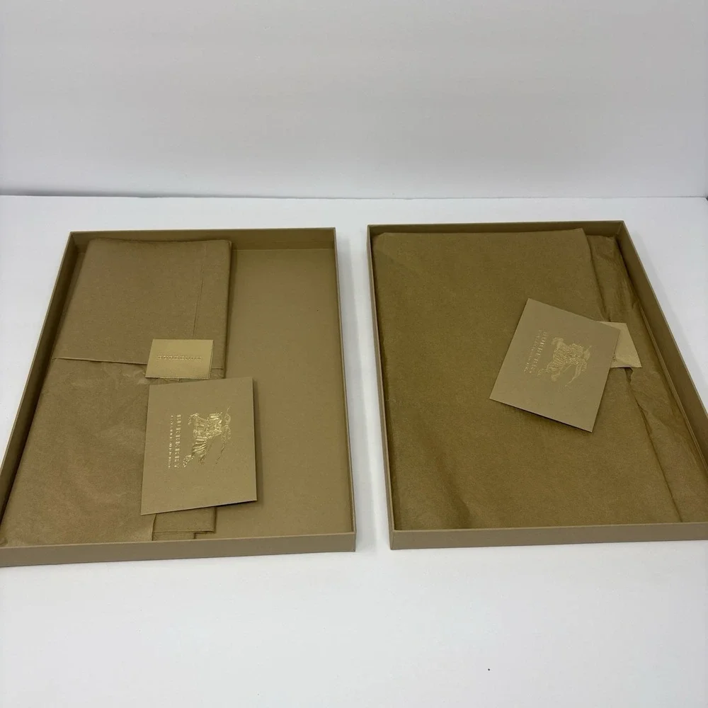 Burberry Empty Gift Box Set w/ Tissue Paper Cards & Envelope 12.75x9.75x1